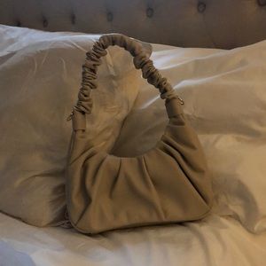 Mini ruched vegan leather purse